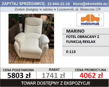 MEBLOMAK - MARINO - FOTEL OBRACANY Z FUNKCJĄ RELAKS, E113